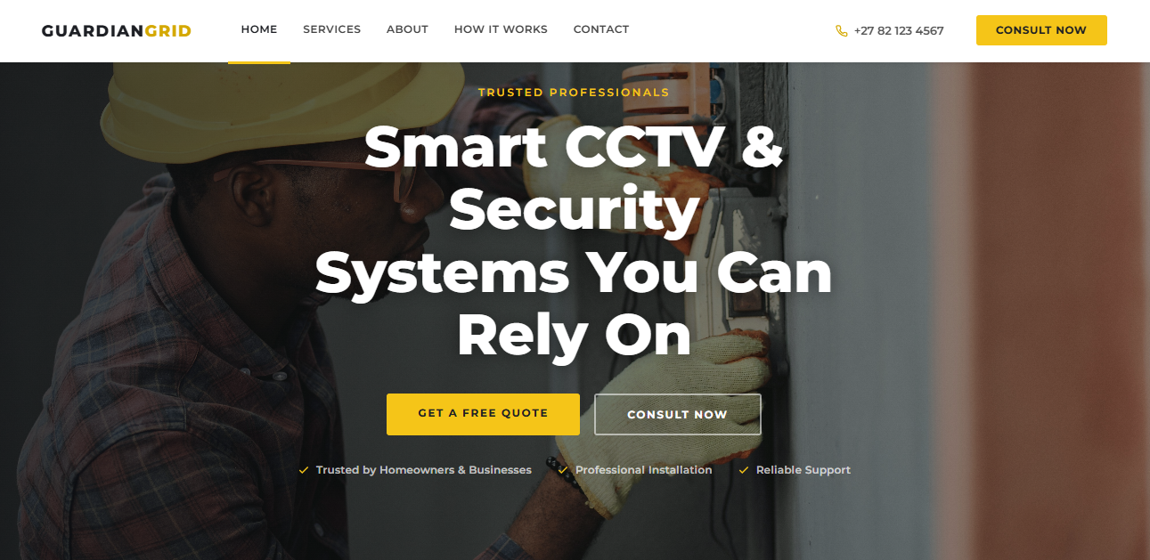 Guardian Grid Security Website Preview